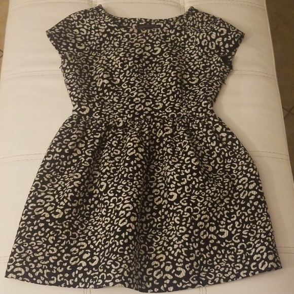 Zara Dresses & Skirts - Zara - Size Large Black Leopard Print Tulip Dress